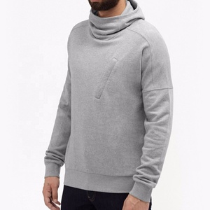 NEW Custom logo Oversize Long Sleeves <b>Funnel</b> Heavyweight Mock Neck Fleece Hoodies for Men - Product Image 2