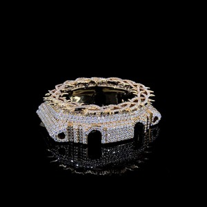 Boîtier de montre doré glacé avec cristaux, matériaux recyclés, couleur personnalisée, lunette en moissanite, kit de modification de montre en métal octogonal pour montre GA2100 - Product Image 2