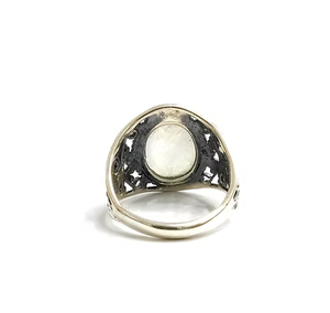 Anillo de Piedra Lunar Estilo Vintage, 6.5 Gramos de Peso, Plata de Ley 925, Joyería de Filigrana Oxidada, Venta al por Mayor - Product Image 4