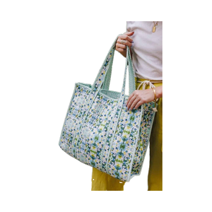 Cotton floral Block Print shoulder bag Tote Bag Women Eco-Friendly Reusable Shopping Travel Beach multiple Utility handmade bag - Product Image 2