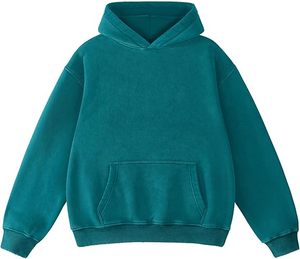 Sweat-shirt à capuche unisexe jaune, surdimensionné, en coton French Terry, décontracté, avec poche kangourou, pour l'automne - Product Image 5