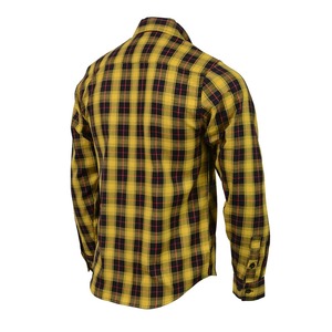 Camisa de Franela Premium para Hombre, Diseño Tartán Amarillo y Negro, Algodón Grueso, Estilo Casual, para Otoño e Invierno - Product Image 6