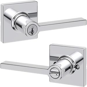 Maniglia per Porta Esterna Casey Secure con Chiave, Leva Reversibile e Serratura per Ingresso Principale e Camere da Letto - Product Image 1