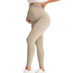 Seamless Solid <b>Pregnant</b> Woman Maternity Tummy Control <b>Tights</b> Slim High Waist Four-Way Stretch Eco-Friendly Yoga Legging - Product Image 4