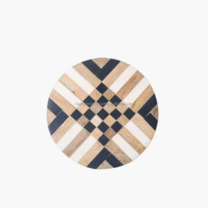 Vente en gros de support à gâteau rond en bois de style luxueux avec pied en métal pour décoration de fête d'anniversaire de mariage - Product Image 3