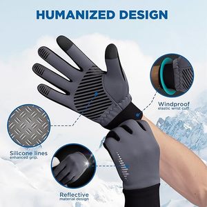 Clean Design <b>Touchscreen</b> Thermal <b>Gloves</b> Textured Slip for Winter Sports Running Biking Outdoor Tasks Anti Slip Riding <b>Glove</b> - Product Image 4