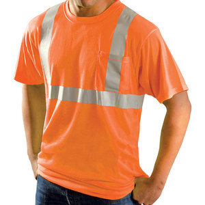 Reflective Stripes Hi Vis Workwear Construction Uniform T-Shirts Hi Vis Safety <b>Working</b> Short Sleeve High Visibility T-Shirts - Product Image 3