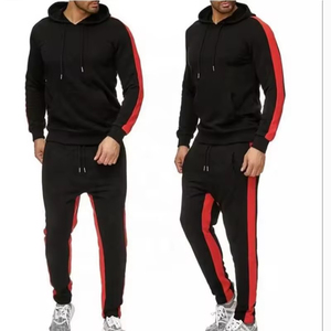 Conjunto Deportivo Unisex SHARISSA INTERNATIONAL con Capucha Blanca y Franjas Laterales Rojas, Sudadera y Pantalones Largos Casuales y Transpirables - Product Image 3