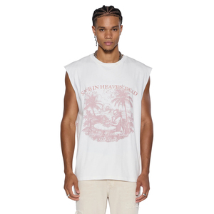 Premium Quality 100%Cotton Acid Washed Sleeveless Tank Top Shirts Oversized Boxy Fit Gym Fitness Workout Men Shirts Bodybuilding - Product Image 1