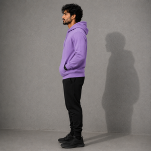 Sudadera con capucha personalizada de algodón morado para hombre, suave, de forro polar, con gráfico personalizado, ropa de marca privada, venta al por mayor, impresa. - Product Image 6