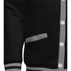 Cardigan noir à col en V pour femme, manches longues, tricoté, couleur unie, décontracté, boutonné sur le devant, avec bordure grise, à porter toute l'année - Product Image 5