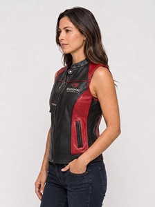 Chaleco de cuero para mujer con diseño elegante y ajustado, costuras duraderas, forro suave, ajuste cómodo y tamaño, color, logotipo y personalización personalizables. - Product Image 6