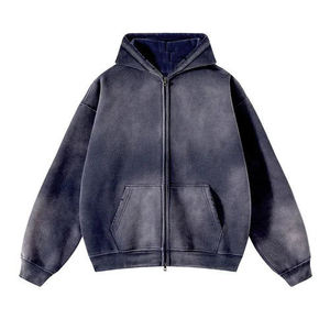 Sweat-shirt polaire zippé à capuche bordeaux surdimensionné pour homme, coupe classique, couleur unie, hiver, service OEM, écologique 100% - Product Image 1