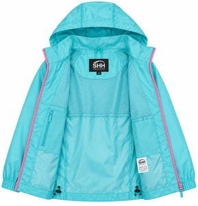 Veste de pluie imperméable à capuche pour femme, coupe-vent léger avec fermetures éclair contrastées, poignets élastiques, logo personnalisé, veste d'extérieur - Product Image 5