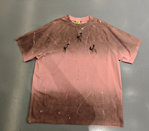 Manufacturer Custom Oversized Sun Faded <b>Spray</b> Dirty T-shirt for Men Hand-drawn Design Embroidery T-shirt - Product Image 1
