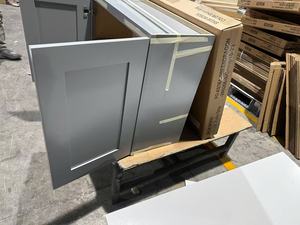 ตู้ครัวสีเทาเชคเกอร์ W3024 แผงประตู MDF ดีไซน์ทันสมัย ติดตั้งง่าย - Product Image 3