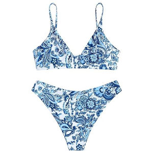 Maillot de bain bikini pour femme, ensemble personnalisé avec logo, respirant, antibactérien, séchage rapide, deux pièces, taille personnalisée, léger, vente en gros OEM - Product Image 5