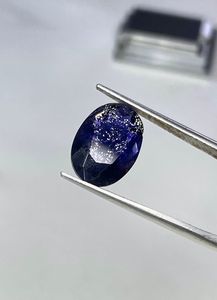 Iolite bleu foncé naturel, pierre de soleil, taille ovale, facettée, provenant des mines indiennes. - Product Image 4