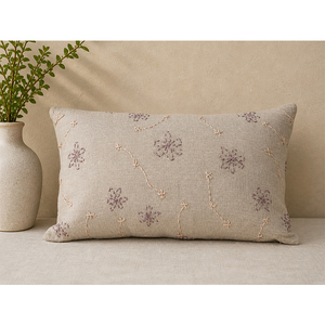 Luxury Embroidered 100% Linen <b>Cushion</b> <b>Cover</b> | Bird & Botanical Decorative Throw Pillow <b>Cover</b> Decorative Throw Pillow <b>Cover</b> - Product Image 4