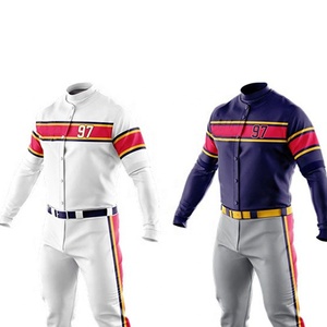 Servicio OEM diseño Unisex 100% poliéster béisbol uniforme conjunto transpirable antibacteriano de secado rápido de talla grande al por mayor en blanco - Product Image 1