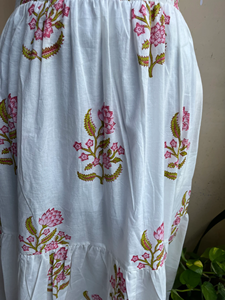 Vestido indio de algodón estampado a mano, 100% algodón, vestido largo con bordado floral, cuello cuadrado, túnica para mujer - Product Image 4
