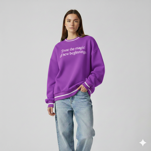 Sweat-shirt à col montant en molleton tricoté à manches longues pour femme, coupe oversize unie, pull décontracté pour l'hiver - Product Image 1