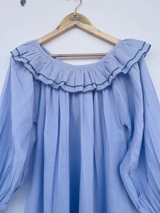 เสื้อแมกซี่แบบสวมหัวแบบลำลองสำหรับผู้หญิงเสื้อสวมหัวผ้าคอตตอนมีเข็มขัดแต่งระบายแบบลำลองฤดูร้อน - Product Image 2