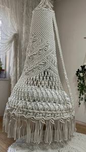 Macrame patio <b>swing</b>,Macrame <b>swing</b>,Macrame white <b>hammock</b>,Macrame hanging <b>swing</b>,Macrame - Product Image 4
