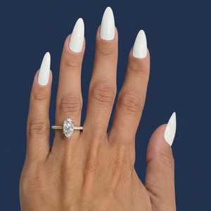 Anillo de Compromiso con Diamante Cultivado en Laboratorio de 2.25 Quilates, Corte Marquesa, Certificado por IGI, Oro Amarillo de 14K, Bañado en Rodio, VVS2, Color F, Venta al Por Mayor - Product Image 1