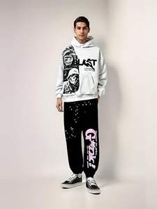 เสื้อฮู้ดผู้ชายแฟชั่น ผ้าฝ้ายโพลีเอสเตอร์เนื้อนุ่ม เสื้อสเวตเชิ้ตสตรีทแวร์ลำลอง เสื้อมีฮู้ดน้ำหนักเบา ให้ความอบอุ่น เหมาะสำหรับเล่นกีฬาในชีวิตประจำวัน - Product Image 5