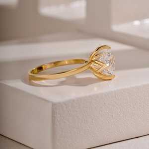 Premium 2.01CT Princess Cut <b>Diamond</b> Floral <b>Ring</b> For Women 18K Solid Gold Wedding Party Surprise Gift For Lovers - Product Image 3
