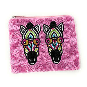 Handmade Beaded Embroidered Zipper Pouch Custom Zebra Design Coin <b>Purse</b> Compact Portable Gift Women Girls Wholesale Creative - Product Image 1