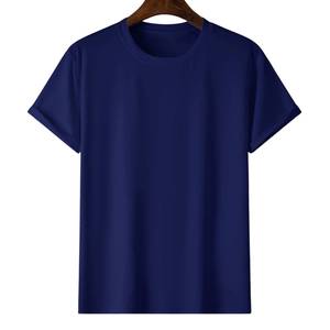 เสื้อยืดคอกลมแขนสั้นสีดำสำหรับผู้ชาย ทรงปกติ สีพื้น ผ้าเจอร์ซีย์ถัก 100% ผ้าฝ้าย ดีไซน์เรียบง่าย - Product Image 4