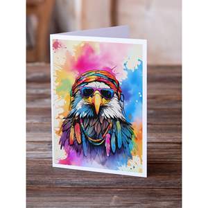 Whimsical A7 Tamaño 5x7 Nuevo Hippie Animal Eagle Tarjetas de notas en blanco Paquete de 8 con sobres Tarjetas de felicitación - Product Image 2