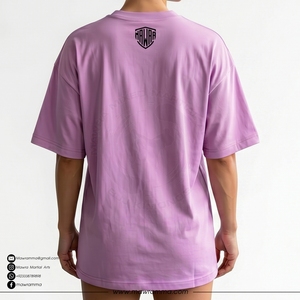 Camiseta morada de artes marciales Mawra para hombre, manga corta, cuello redondo, diseño de manos de esqueleto estampadas, estilo callejero, corte regular, 100% algodón - Product Image 2