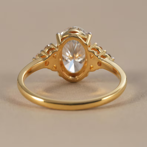 Bague de mariage en or jaune 14 carats avec diamant de laboratoire de 2,00 carats, taille ovale, certifié IGI, clarté VS1, couleur F, bague en or 14 carats avec diamant - Product Image 2