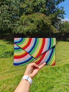 Monedero Pequeño con Cuentas y Piedras Preciosas, Cartera Decorada con Cuentas Geométricas, Tarjetero Hecho a Mano, Bolsa de Joyería para Mujer - Product Image 2