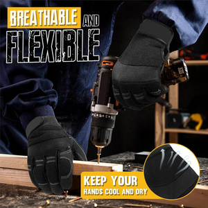 Guantes de Trabajo Profesionales Resistentes, Palma de Cuero Sintético Acolchada, Protección para los Nudillos, Guantes de Protección para Mecánicos, Seguridad Industrial - Product Image 6