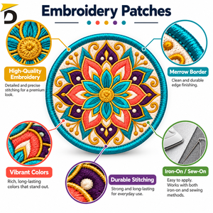 Patchs brodés personnalisés de qualité supérieure, avec des points de couture détaillés, du fil durable et une finition soignée pour la décoration de vêtements. - Product Image 6