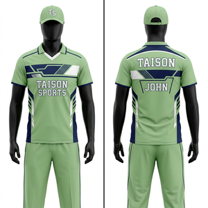 Mens Cricket Uniform 180 GSM Breathable Polyester Fabric Yellow Navy <b>White</b> <b>Panel</b> Style Custom Sublimation Teamwear - Product Image 4