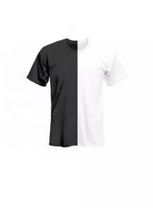 Fabricant pakistanais de vêtements sur mesure, vêtements sportifs pour hommes, manches courtes surdimensionnées, deux tons, moitié noir, moitié blanc - Product Image 5