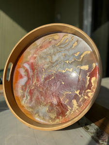 Meilleur plateau de service en bois fabriqué à la main avec des designs uniques pour votre décoration intérieure par l'artisanat de Tayyab - Product Image 3