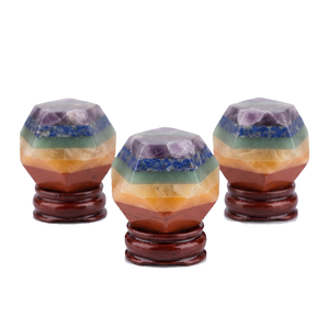 Pierre géométrique en cristal de pierre précieuse polie en forme de dodécédron, sept chakras naturels, pierres de guérison Feng Shui - Product Image 2