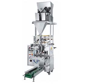 AJAY TECHNOLOGIES Twin Head PLC <b>Controlled</b> Motorized Automatic Electric Weigh Filler Packing Machine for Food Plastic Bags - Product Image 1