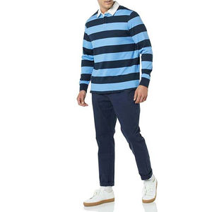 Camiseta de rugby a rayas personalizada para hombre, transpirable, anti-UV, de secado rápido, de Pakistán, alta calidad, orientada a la exportación. - Product Image 2