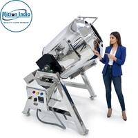 Micron India Machine de torréfaction rotative automatique robuste au GPL, en acier inoxydable, pour noix, graines et café, avec couvercle en verre, 440V