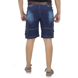 Shorts cargo pour homme, taille mi-haute, couleur unie, en coton, style décontracté, avec poches, fermeture boutonnée - Product Image 3