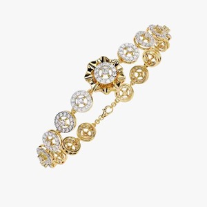 Bracelet en moissanite étincelante de haute qualité en or jaune 18 carats, bijoux hip-hop inaltérables pour hommes et femmes - Product Image 1