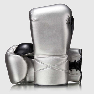Gants de boxe en cuir PU vert, rouge et blanc, à lacets, équipement d'entraînement pour adultes, design respirant - Product Image 2