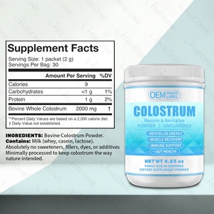 פרטי תווית <span class=keywords><strong>colostrum</strong></span> תוספת אבקת לבריאות המעי, תמיכה חיסונית, בריאות שריר כל bovine קולוסטרום - Product Image 4